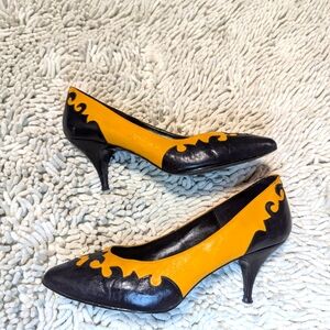 Prato yellow & black High Heel Shoes- size 6
